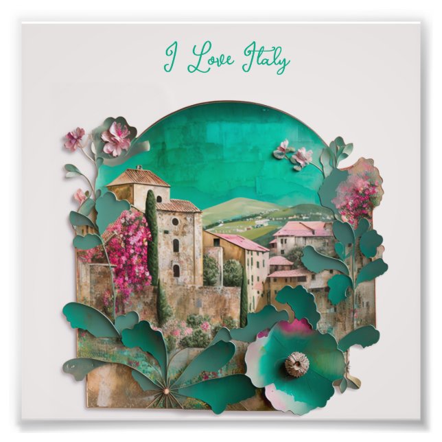 Blommigt Italienska pappra skulpturer Fototryck (Framsidan)