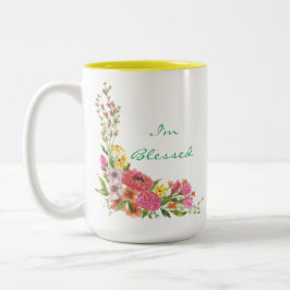 Blommigt "Jag är blyg" kaffe mugg