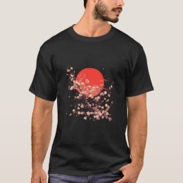Blommigt japansk naturscen t shirt