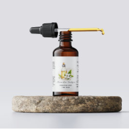 Blommigt Jasmine Essential Oils Greenery Watercolo Adressetikett