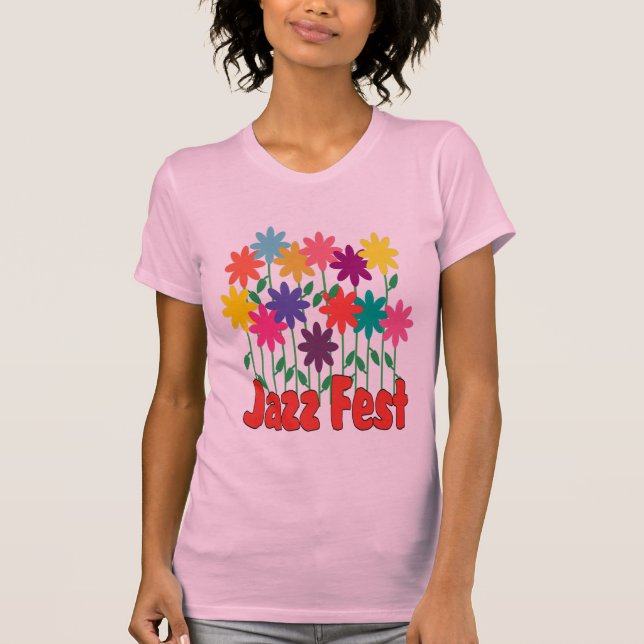 Blommigt Jazz Fest T-shirt (Framsida)
