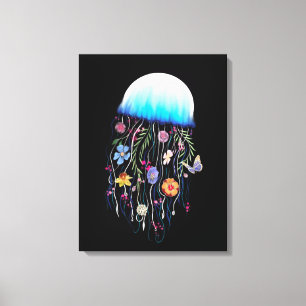 Blommigt Jellyfish Canvastryck
