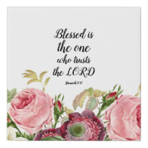 Blommigt Jeremiah 17:17 Faux Wrapped Canvas Skriv
