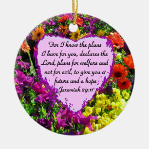 BLOMMIGT JEREMIAH 29:11 PHOTO DESIGN JULGRANSPRYDNAD KERAMIK