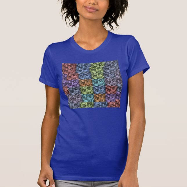 Blommigt Jersey T-Shirt (Lapis) med flera Färgader (Framsida)
