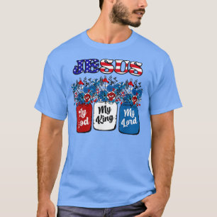 Blommigt Jesus Herren Kung Min Herre, Red White Bl T Shirt