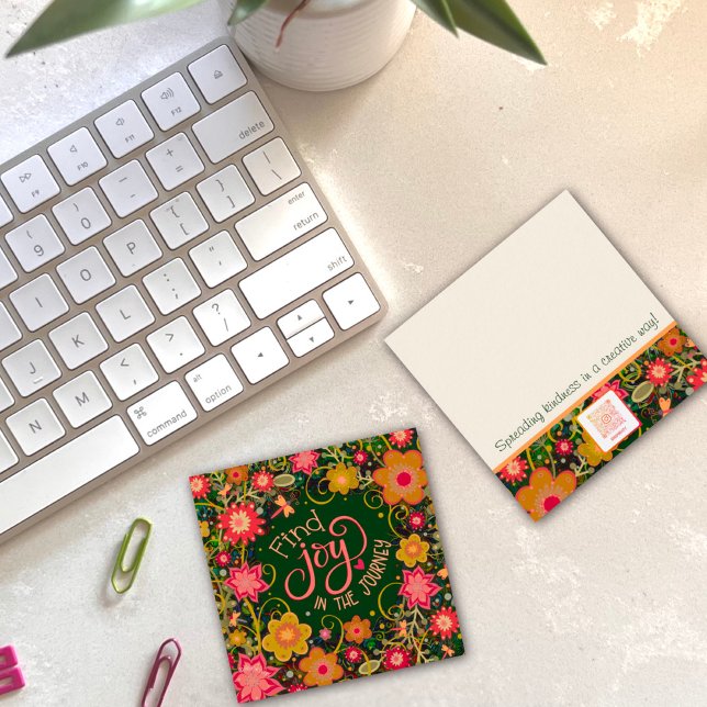 Blommigt Joy in Journey Inspiritivity Kindness-kor Fyrkantigt Visitkort (Colorful and inspirational Inspirivity, kindness cards. Give out some Positive Vibes today!)