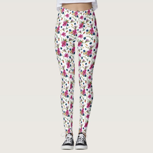 Blommigt Joyeaux Designer Leggings (Framsida)