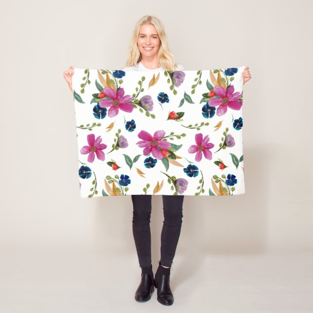 Blommigt Joyeaux Namnteckning Blanket Fleecefilt (På plats)