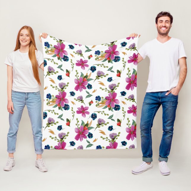 Blommigt Joyeaux Namnteckning Blanket Fleecefilt (På plats)