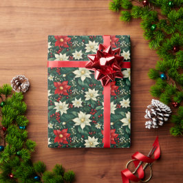 Blommigt jul Mönster Presentpapper
