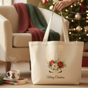 Blommigt Jul Unicorn GOD JUL Jumbo Tygkasse