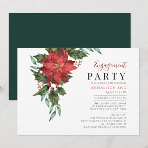 Blommigt Juldagen Förlovning Elegant Party Inbjudningar