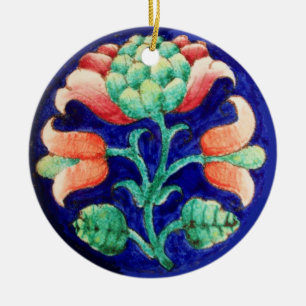BLOMMIGT JULGRANSPRYDNAD KERAMIK