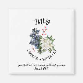 Blommigt JULY Birth Month Flower Anpassningsbar Ch Magnet