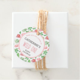 Blommigt Jungle Safari Baby Shower Tack Gåvor Etiketter