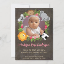 Blommigt Jungle Safari Wandan Flicka meddelande