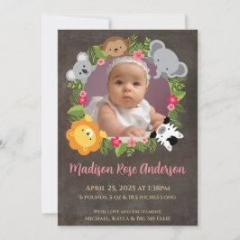 Blommigt Jungle Safari Wandan Flicka meddelande