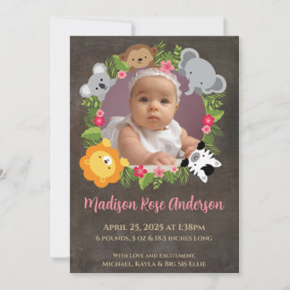 Blommigt Jungle Safari Wandan Flicka meddelande