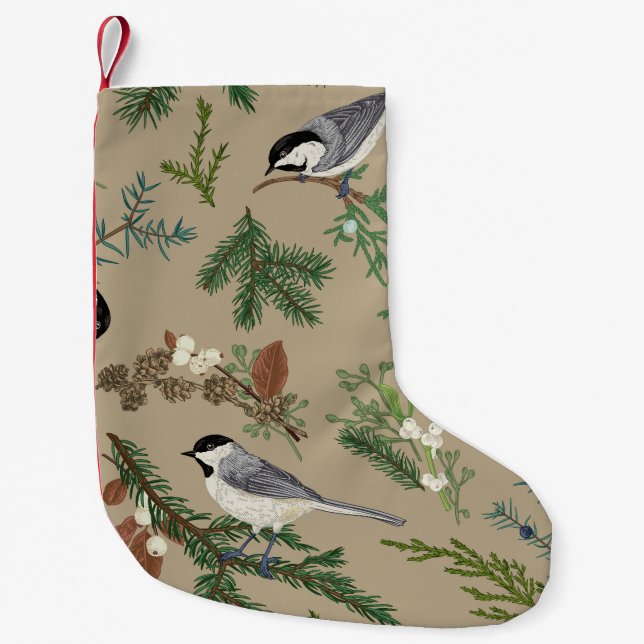 Blommigt Juniper Mistletoe. Liten Julstrumpa (Framsidan)