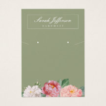 Blommigt Juvelry Visning Elegant Sage Grönt Card