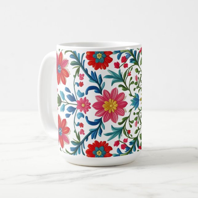 blommigt kaffemugg (Framsida vänster)