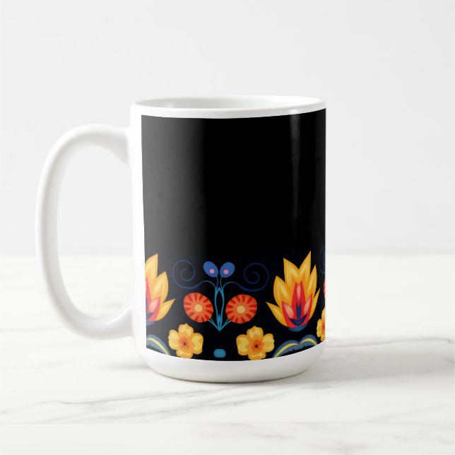 blommigt kaffemugg (Vänster)