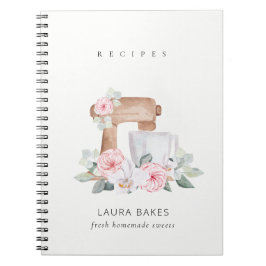  Blommigt Kake Mixer Bakery Catering Recept Anteckningsbok