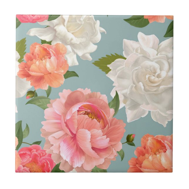 Blommigt Kakelplatta (Framsidan)