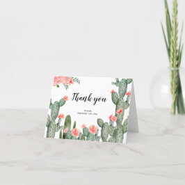Blommigt - kaktus stående Tack - ditt kort