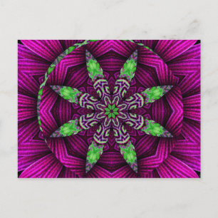 Blommigt Kaleidoscopic Mandala-vykort Vykort
