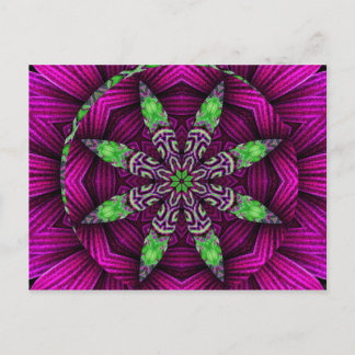 Blommigt Kaleidoscopic Mandala-vykort Vykort