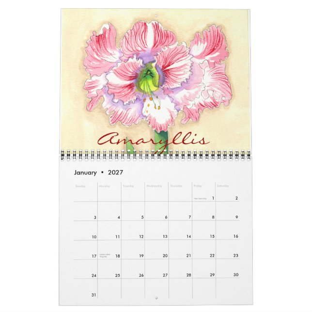 Blommigt-kalender Kalender (Jan 2027)