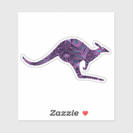 Blommigt Kangaroo Sticker Klistermärken