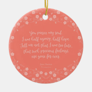 Blommigt Kärlek Brev Quote Persuasion Jane Austra Julgransprydnad Keramik