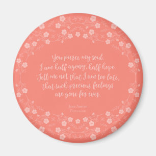 Blommigt Kärlek Brev Quote Persuasion Jane Austra Magnet
