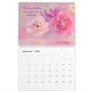 Blommigt Kärlek citattecken 2023 Kalender