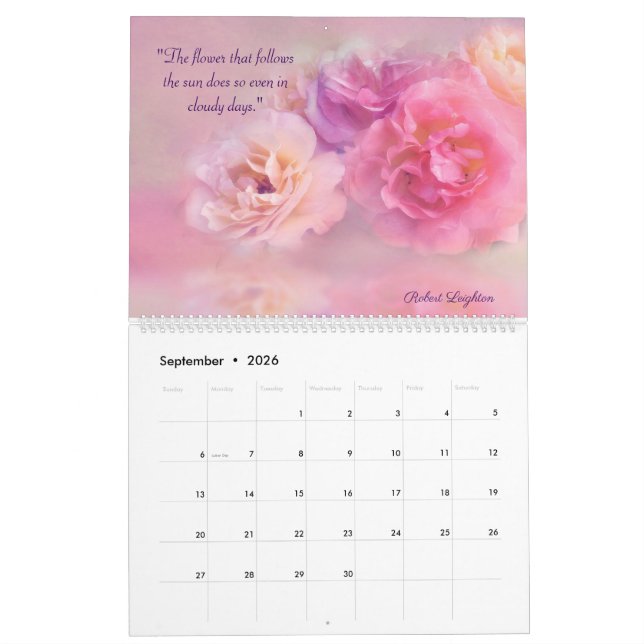 Blommigt Kärlek citattecken 2023 Kalender (Sep 2026)