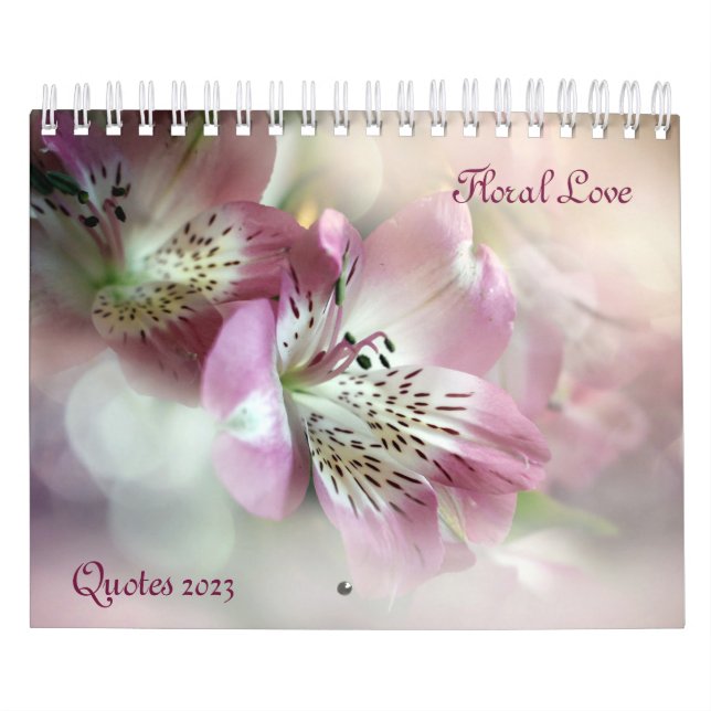 Blommigt Kärlek citattecken 2023 Kalender (Omslag)