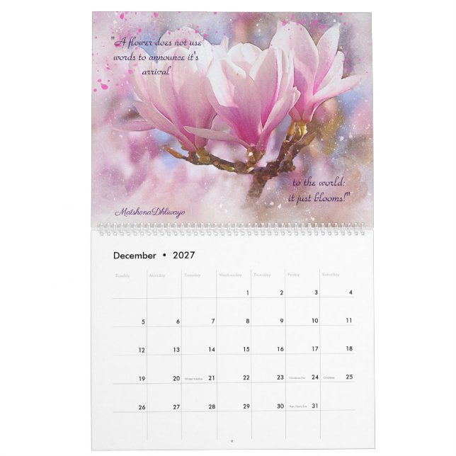 Blommigt Kärlek citattecken 2023 Kalender (Dec 2027)