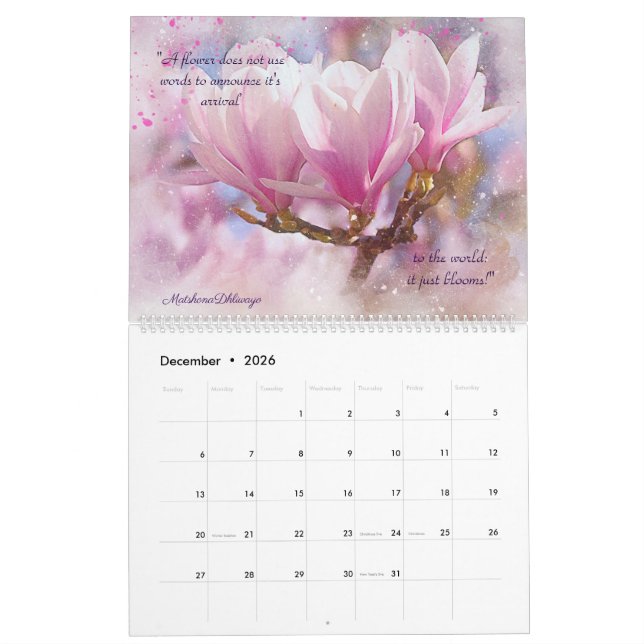 Blommigt Kärlek citattecken 2023 Kalender (Dec 2026)