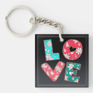 Blommigt KÄRLEK - Cute Patternated Keychain Gift
