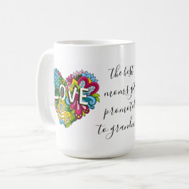 Blommigt KÄRLEK, för första gången mormor) Kaffemugg