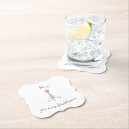 Blommigt Kärlek för Mamma - Pappert Underlägg