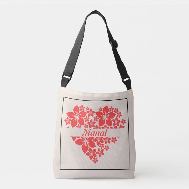 Blommigt Kärlek Heart Tote Axelväska (Framsida)