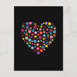 Blommigt Kärlek Heart Vykort