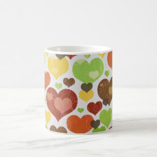 Blommigt Kärlek Hearts Mönster Rosa Kaffemugg