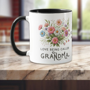 Blommigt Kärlek kallas mormor Mugg