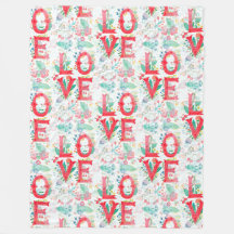 Blommigt Kärlek Lettering - Sömlös Mönster 1