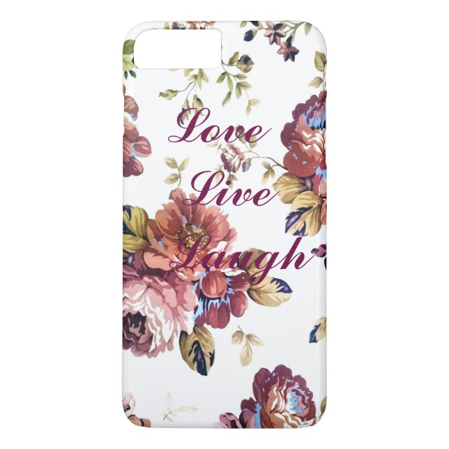 Blommigt Kärlek Live Laugh iphone case Case-Mate iPhone Skal (Baksida)